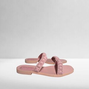 Stuart Weitzman Rosita Slip On Jelly Flat Sandals in Pastel Pink Color Size 9